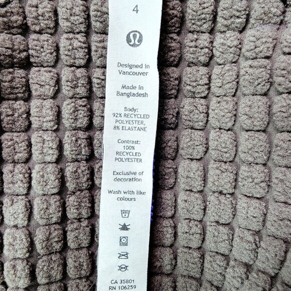 Lululemon Women's Carob Brown Water-Repellent Grid Fleece Hiking Jacket Size 4 - Picture 8 of 9